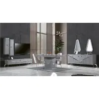 AEA rtv Sideboard tv Ständer Fernseher Wand Wohnwand Lowboard Grau Hochglanz