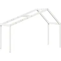 Syfax Dach für Kinderbett Weiß 203x80,5x142 cm Massivholz Kiefer