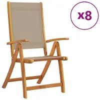 Syfax Gartenstühle 8 Stk. Klappbar Massivholz Akazie und Textilene