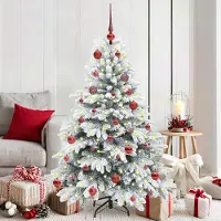 vidaXL "Schlussverkauf" Künstlicher Weihnachtsbaum(1 pc) - Kunstbaum/Tannenbaum - mit 150 LEDs Weiß 150 cm PE und PVC C7962