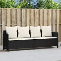 Prolenta Maison Exclusive - Sonnenliege mit Kissen Schwarz Poly Rattan