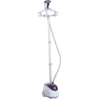 HOMCOM Vertikaler Dampfgarer, Wäschedampfer, 1,8 l, 1800 W, Dampfstrom 30 g/min, Teleskopstange, weiß, lila