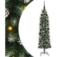 Syfax Künstlicher schlanker Weihnachtsbaum Grün und Weiß 180 cm