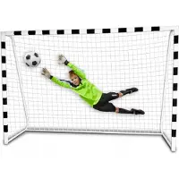 QLS Profi Fußballtor mit Netz Garten Outdoor Kinder Spielen Training Ball 300x200cm 9882