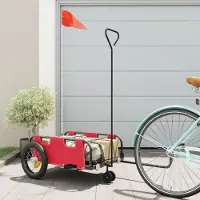 vidaXL Design Fahrradanhänger Rot Oxford-Gewebe und Eisen, Fahrradanhänger 2024 Neu