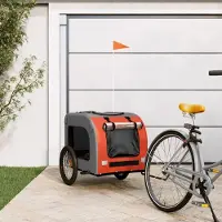 vidaXL "2026 Promotion" Fahrradanhänger Hunde Orange und Grau Oxford-Gewebe & Eisen - Fahrradanhänger CC32684