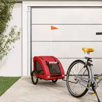 Prolenta Maison Exclusive - Fahrradanhänger Hunde Rot Oxford-Gewebe und Eisen