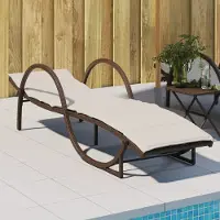 Prolenta Maison Exclusive - Sonnenliege mit Auflage Braun 60x199x42 cm Poly Rattan