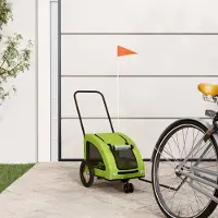 vidaXL "2026 Promotion" Fahrradanhänger Hunde Grün Oxford-Gewebe und Eisen - Fahrradanhänger CC32707
