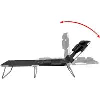 vidaXL Cloris DesignMöbel Gartenliegen - Schwarz Klappliege mit Kopfkissen Pulverbeschichteter Stahl Schwarz Schlichtes7418584