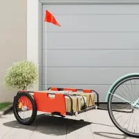 vidaXL [Home] Fahrradanhänger Orange Oxford-Gewebe und Eisen , Neue Mode 2024 im häuslichen Leben