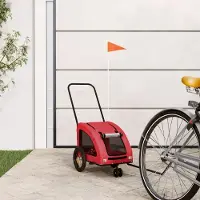 vidaXL Design Fahrradanhänger Hunde Rot Oxford-Gewebe und Eisen, Fahrradanhänger 2024 Neu