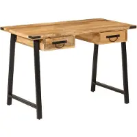 Syfax Schreibtisch mit Schubladen 105x55x70 cm Massivholz Mango Eisen