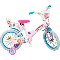 Toimsa Kinderfahrrad 16" TOI1681 Paw Patrol weiß mit Stützraedern für Maedchen