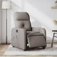 vidaXL Design Massagesessel Elektrisch Taupe Stoff, Klassische Sessel 2024 Neu