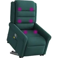 vidaXL "SALE 2026"Massagesessel/Relaxsessel - Modernes Design - TV-Sessel - Einzelsofa - mit Aufstehhilfe Dunkelgrün Stoff - Couchsessel DE4350623
