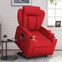 vidaXL Best Möbel Massagesessel mit Aufstehhilfe Rot Kunstleder - Fernseh- & Relaxsessel CL5180897 2parcel
