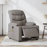 vidaXL Massagesessel Fernsehsesel Elektrisch Taupe Stoff 3206643