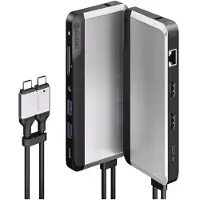 Alogic U2CSH-SGR, Kabelgebunden, USB 3.2 Gen 1 (3.1 Gen 1) Type-C, 100 W, 100,1000 Mbit/s, Schwarz, Silber, MicroSD (TransFlash), SD