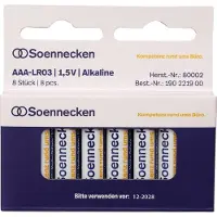 Soennecken Batterie AAA/Micro LR03 Alkali-Mangan 1,5V 8 St./Pack.