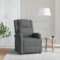 vidaXL Massagesessel, Gute Qualität, Dunkelgrau Stoff - Massagesessel, Gute Qualität, MM639