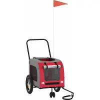 Sonstiges Fahrradanhänger für Haustiere Rot und Grau 125 x 53 x 54 cm