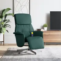 Prolenta Maison Exclusive - Massagesessel mit Fußteil Dunkelgrün Stoff