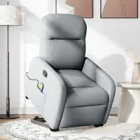 Prolenta Maison Exclusive - Massagesessel mit Aufstehhilfe Hellgrau Stoff