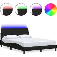 Syfax Bettgestell ohne Matratze "Hanko" Schwarz 140x190 cm Stoff