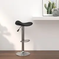 vidaXL "2026 Promotion" Barhocker Schwarz Verchromter Stahl und Kunstleder - Barhocker CC19066
