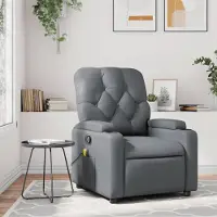vidaXL Möbel Massagesessel Relaxsessel Grau Kunstleder - Fernseh- & Relaxsessel 3206086