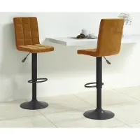 vidaXL "2026 Promotion" Barhocker 2 Stk. - Hohe Qualität - Braun Samt - Barhocker CC19462