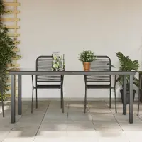 vidaXL Gartentisch Schwarz 190x90x74 cm Aluminium und Glas - Gartentische CC26198