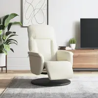 vidaXL Relaxsessel Einzelsofa mit Fußteil Creme Samt 356688