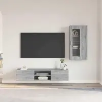 vidaXL "2026 Moderne" TV-Schrankset mit Schubladen Graues Sonoma Holzwerkstoff - Wohnwände CJG617082