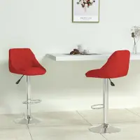 vidaXL Möbel Barhocker 2 Stk. Weinrot Kunstleder - Barhocker 335185