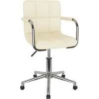 Syfax Bürostuhl aus Stoff, Creme, Drehbar und Höhenverstellbar, 48x47x74,5-86 cm