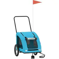 Syfax Fahrradanhänger Hunde Blau Oxford-Gewebe und Eisen