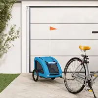 vidaXL Möbel Fahrradanhänger Hunde Blau Oxford-Gewebe und Eisen - Fahrradanhänger &49934