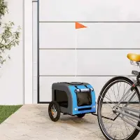Prolenta Maison Exclusive - Fahrradanhänger Hunde Blau und Grau Oxford-Gewebe und Eisen