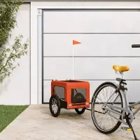 vidaXL Möbel Fahrradanhänger Hunde Orange und Schwarz Oxford-Gewebe & Eisen - Fahrradanhänger &8444