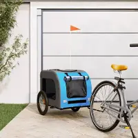 vidaXL Möbel Fahrradanhänger Hunde Blau und Grau Oxford-Gewebe & Eisen - Hundebetten &33687