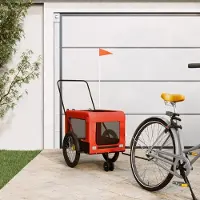 Prolenta Maison Exclusive - Fahrradanhänger Hunde Orange und Schwarz Oxford-Gewebe & Eisen