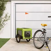 vidaXL "2026 Promotion" Fahrradanhänger Hunde Grün und Schwarz Oxford-Gewebe & Eisen - Fahrradanhänger CC32698