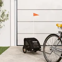 vidaXL Cloris Designermöbel Fahrradanhänger Hunde Schwarz Oxford-Gewebe und Eisen 2024 Neu