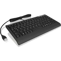 Keysonic ACK-595C+ (US) Mini-Tastatur, SoftSkin, Combo, schwarz, Mini, Kabelgebunden, USB, Membran Key Switch, QWERTY, Schwarz