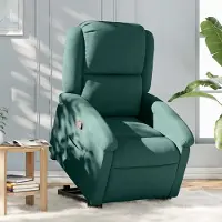 Prolenta Maison Exclusive - Relaxsessel mit Aufstehhilfe Dunkelgrün Samt
