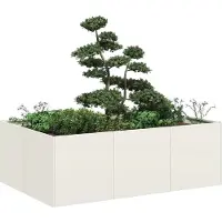 vidaXL Möbel Pflanzkübel Weiß 120x80x40 cm Stahl - Beete 860746