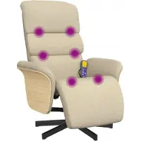 Syfax Massagesessel mit Fußteil Creme Stoff