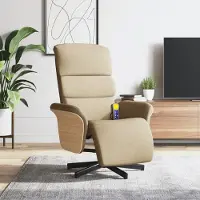 vidaXL Praktischen Massagesessel mit Fußteil Creme Stoff - Fernseh- & Relaxsessel ,design Möbel 4263609 1parcel